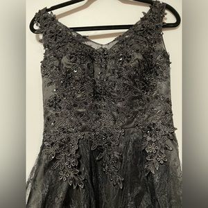Black lace formal dress